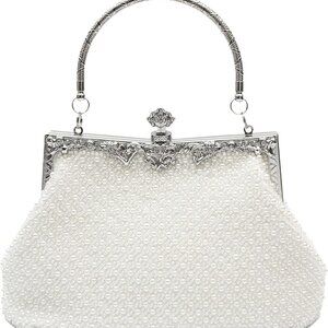 1920s Vintage Style Solid Color Beaded Evening Bag Simple Elegant Women's Clutch